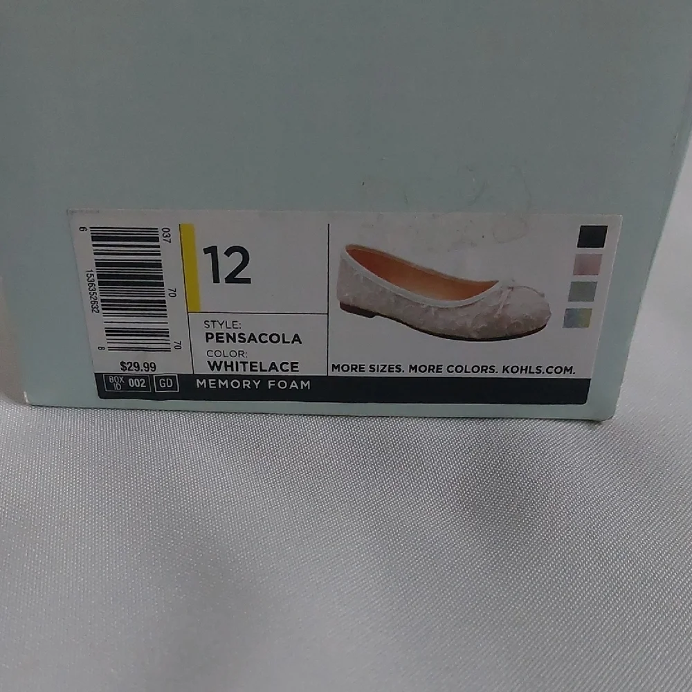 So Pensacola White Lace‎ Ballet Flats Girls Size 12